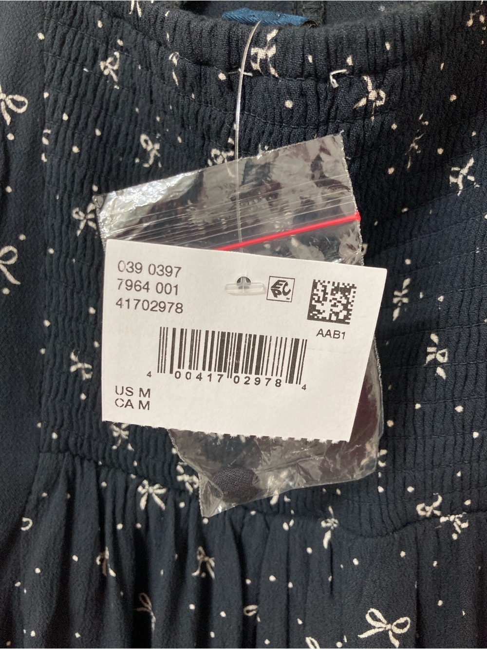 American Eagle Black Bow Print Babydoll Mini Romper Medium Grunge Punk 70s Retro - Picture 5 of 10